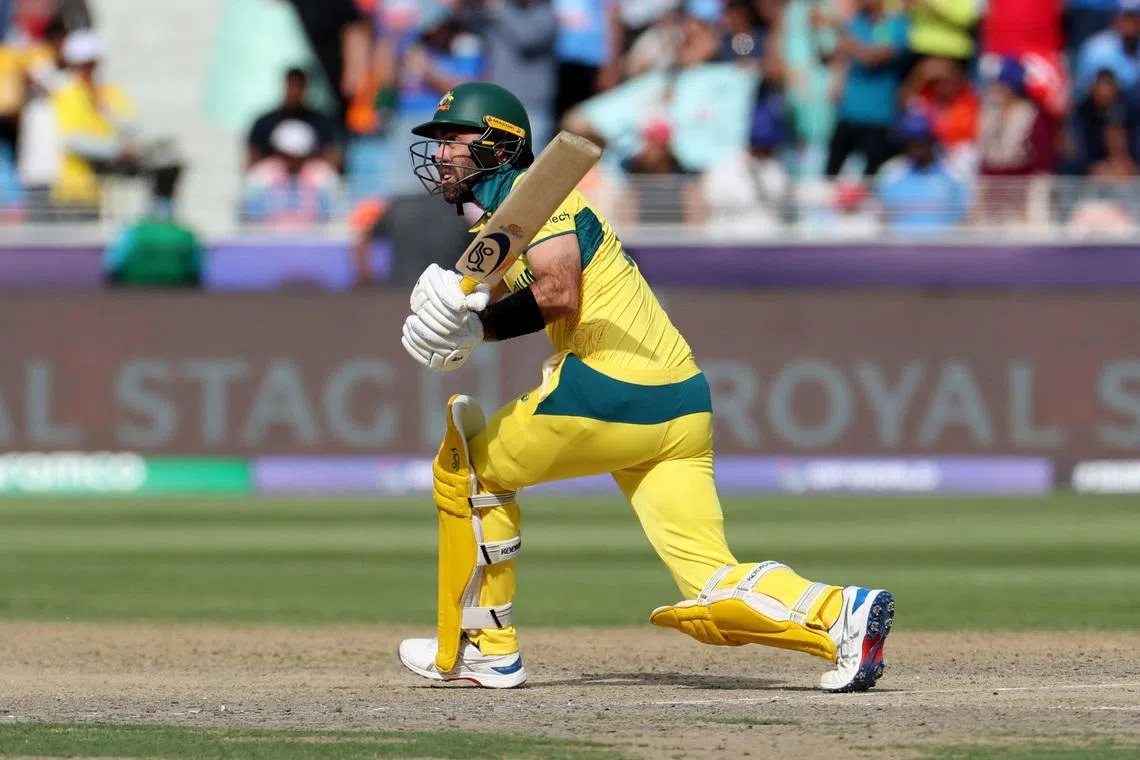 FILE PHOTO: Cricket - ICC Men's Champions Trophy - Semi Final - India v Australia - Dubai International Stadium, Dubai, United Arab Emirates - March 4, 2025 Australia's Glenn Maxwell in action. REUTERS/Satish Kumar/File Photo