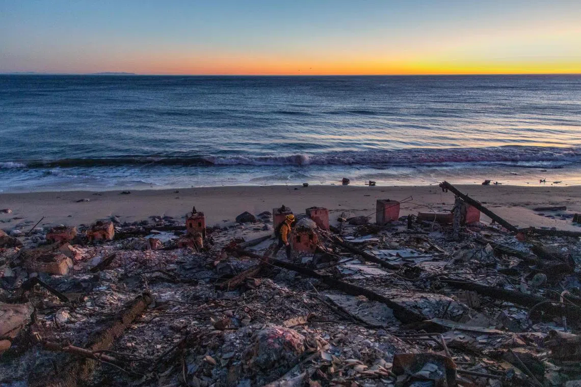 The fires ripped through Los Angeles for the seventh day, reducing whole communities to scorched rubble and leaving thousands without homes.