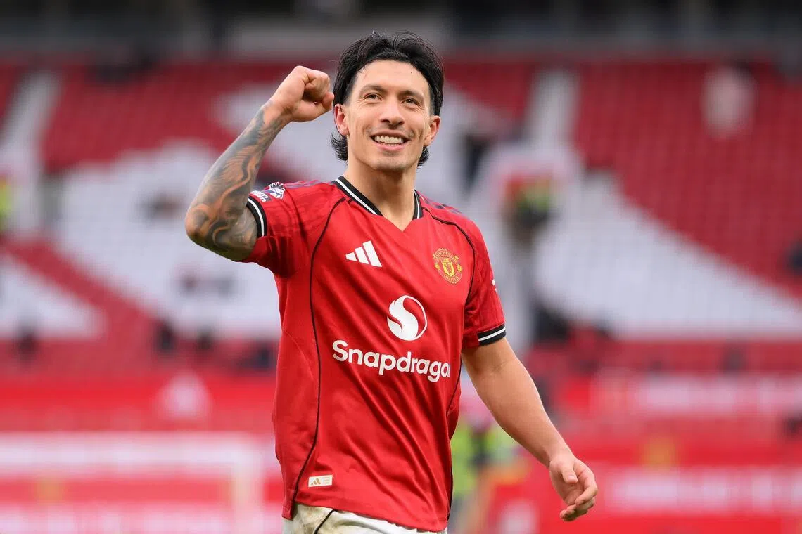 Manchester United's Lisandro Martinez after the win over Manchester City.