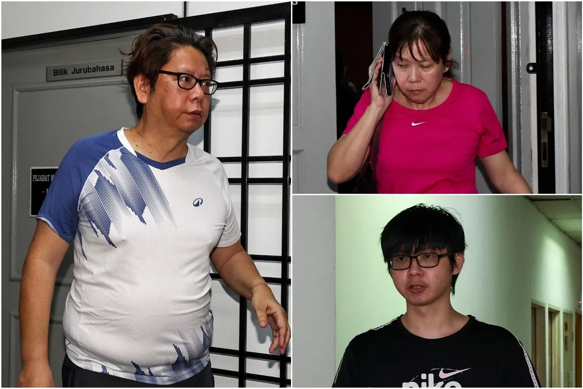 The family of three pleaded not guilty to voluntarily causing hurt to the artiste and were offered bail.  The case will be heard again on Jan 27.