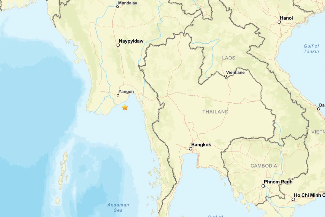 The tremor occurred around 211km south-west of Mae Sot district in Tak province.