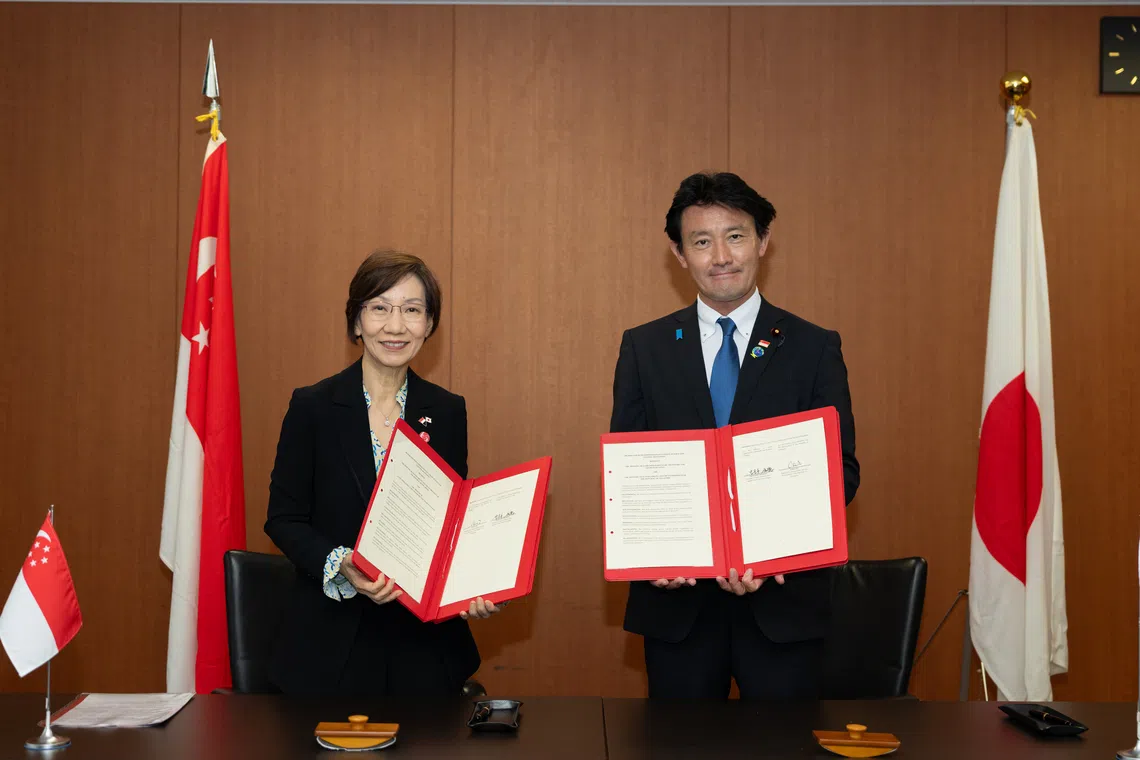 Minister for Sustainability and the Environment Grace Fu and Japan’s Minister of Land, Infrastructure, Transport and Tourism Ibayashi Tatsunori signed the Memorandum of Cooperation on Climate Science and Climate Adaptation.