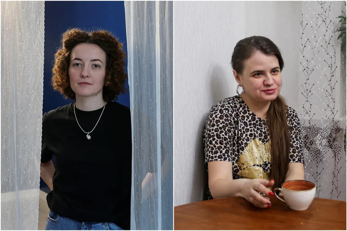 Ms Yekaterina Varenikp (left) publicly opposes Russian President Vladimir Putin. While Ms Yekaterina (surname undisclosed) supports Mr Putin.