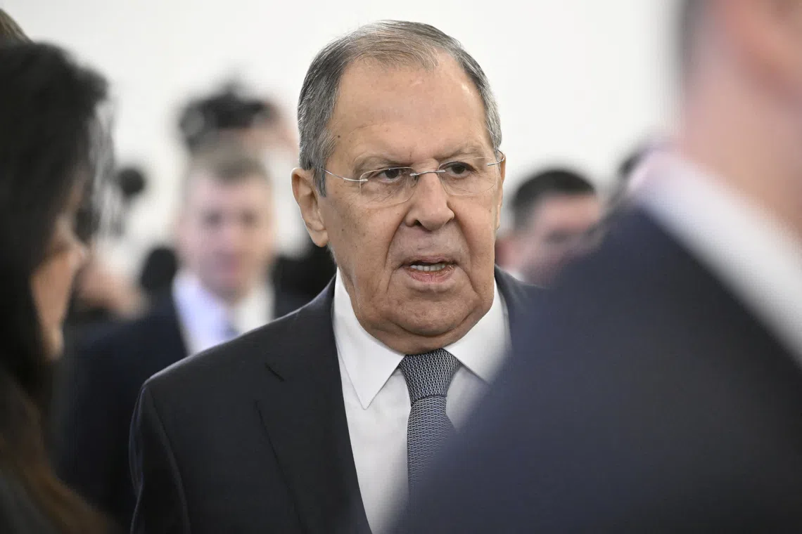 Russian Foreign Minister Sergei Lavrov arrives for a joint meeting of the Boards of the Foreign Ministries of Russia and Belarus in Moscow, Russia November 25, 2025. Alexander Nemenov/Pool via REUTERS