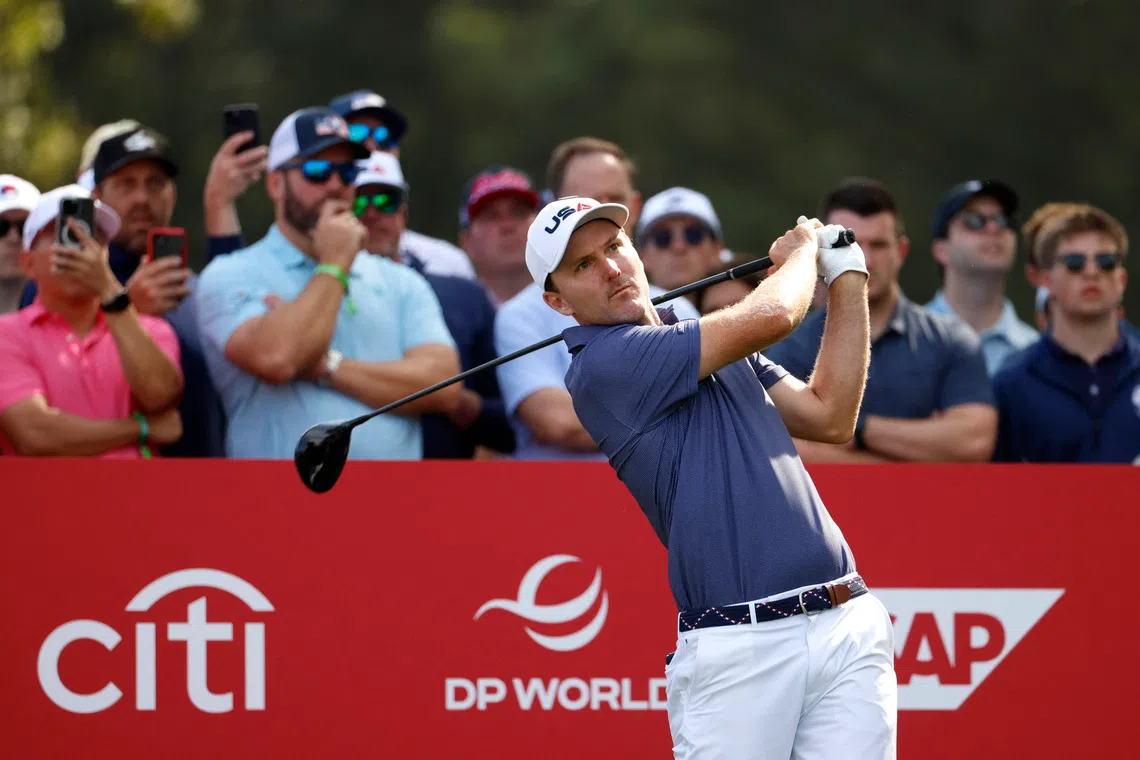 Golf - The 2025 Ryder Cup - Bethpage Black Golf Course, Farmingdale, New York, United States - September 23, 2025 Team USA's Russell Henley during a practice round IMAGN IMAGES via Reuters/Peter Casey