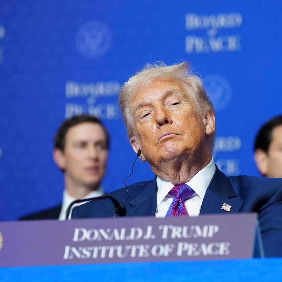 President Donald Trump at the inaugural meeting of his Board of Peace in Washington Feb 19, 2026. PHOTO: TIERNEY L. CROSS/NYTIMES