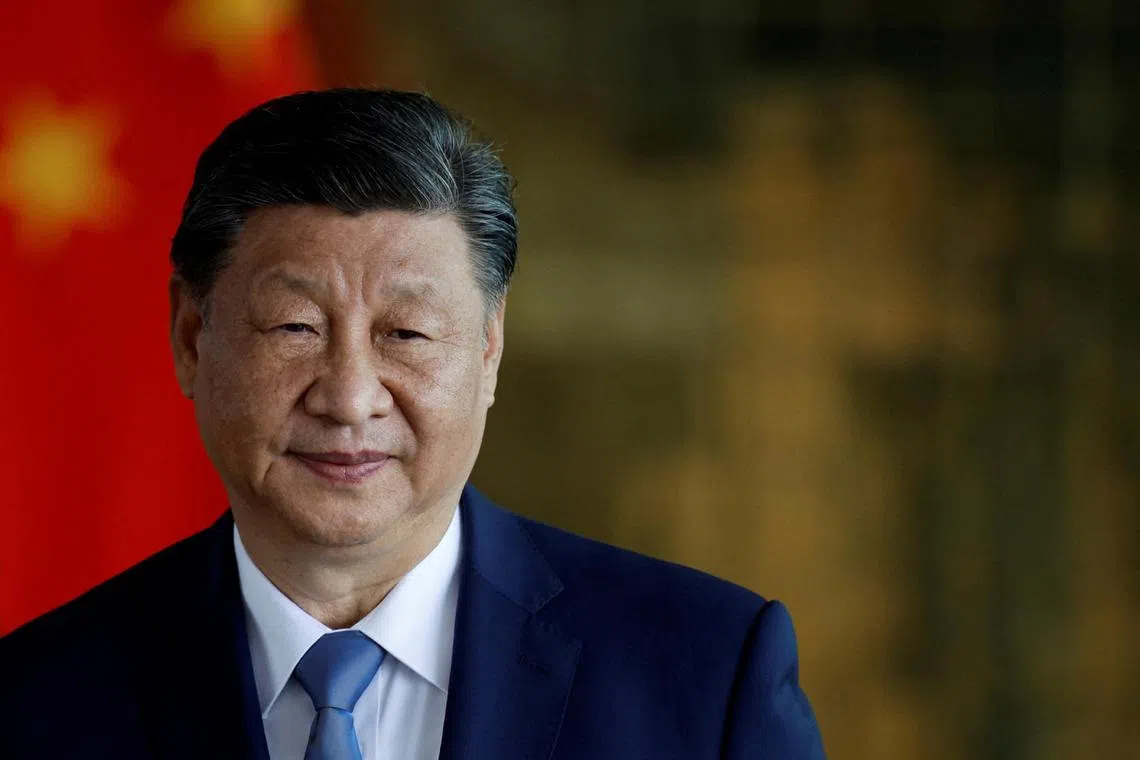 Mr Xi Jinping delivered a speech after listening to representatives of private companies, official news agency Xinhua said.