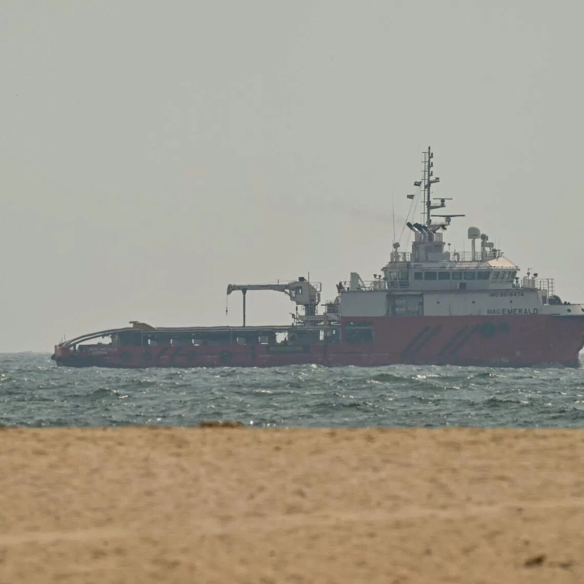 A ship sailing off the coast of Ajman, in the United Arab Emirates, on July 10.