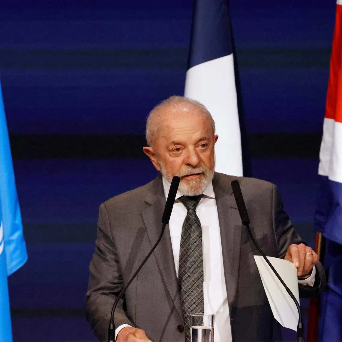 Brazil's President Luiz Inacio Lula da Silva delivers a speech during the Blue Economy and Finance Forum (BEFF) at The Grimaldi Forum in Monaco on June 8, 2025. LUDOVIC MARIN/Pool via REUTERS/File Photo