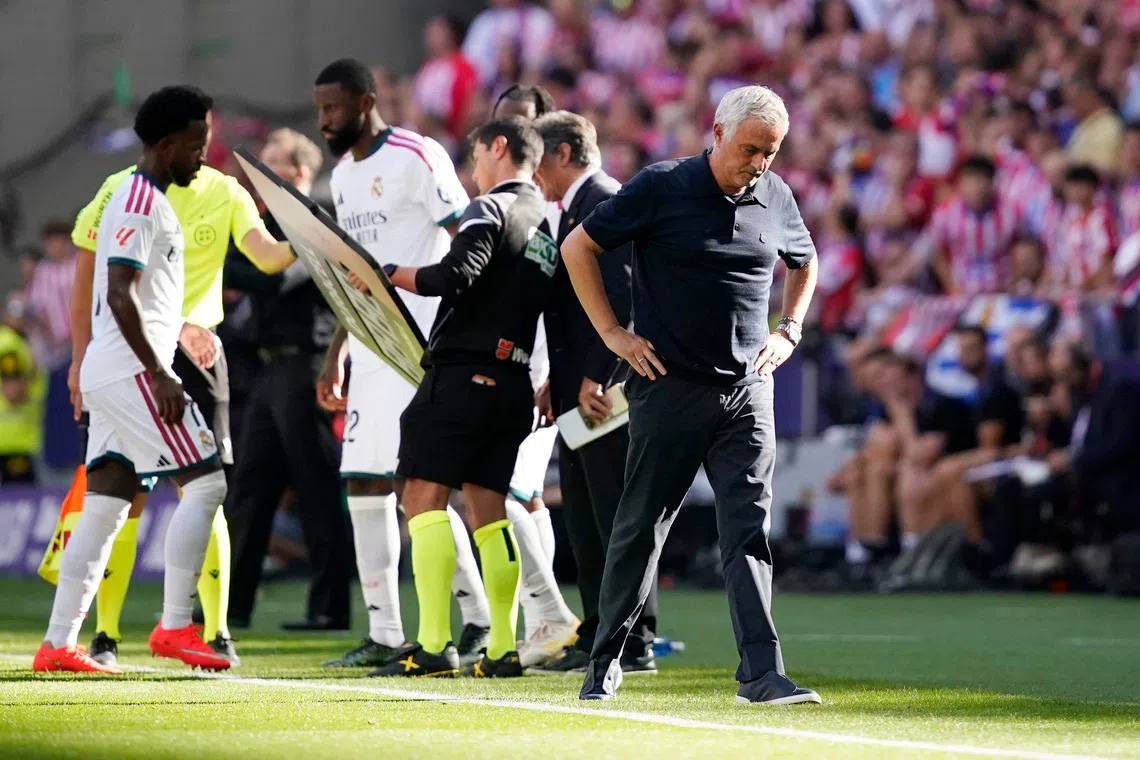 Real Madrid coach Jose Mourinho criticised the referee after the derby.