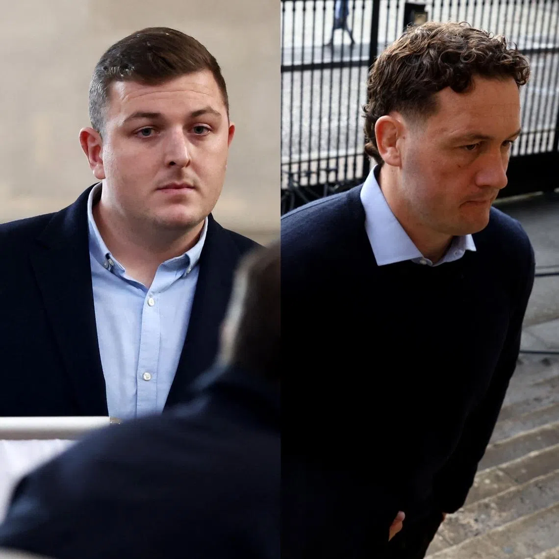 (From left) Irishman Denis Coulson, New Zealander Rory Grice and Frenchman Loick Jammes during their 2024 trial in Bordeaux, France.