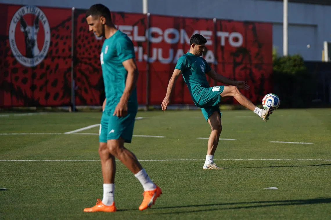 Iran's Mehdi Torabi training at the team's base in Tijuana.
