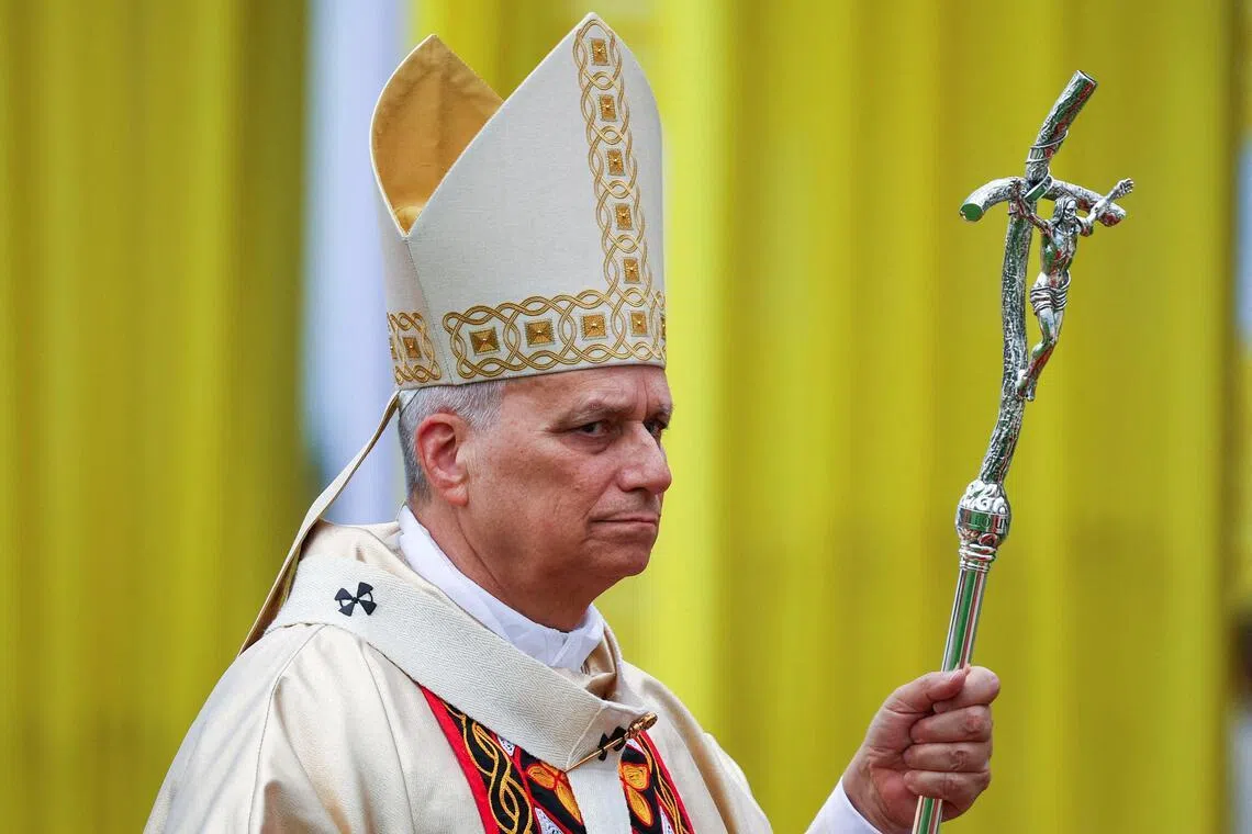 Pope Leo XIV leading a holy Mass for peace and justice in Cameroon on April 16.
