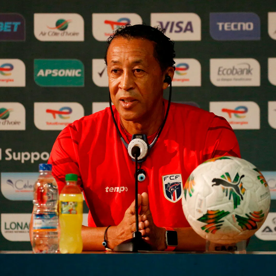 Soccer Football - Africa Cup of Nations - Cape Verde Press Conference - Palace of Culture, Abidjan, Ivory Coast - January 28, 2024  Cape Verde coach Bubista during the press conference REUTERS/Luc Gnago