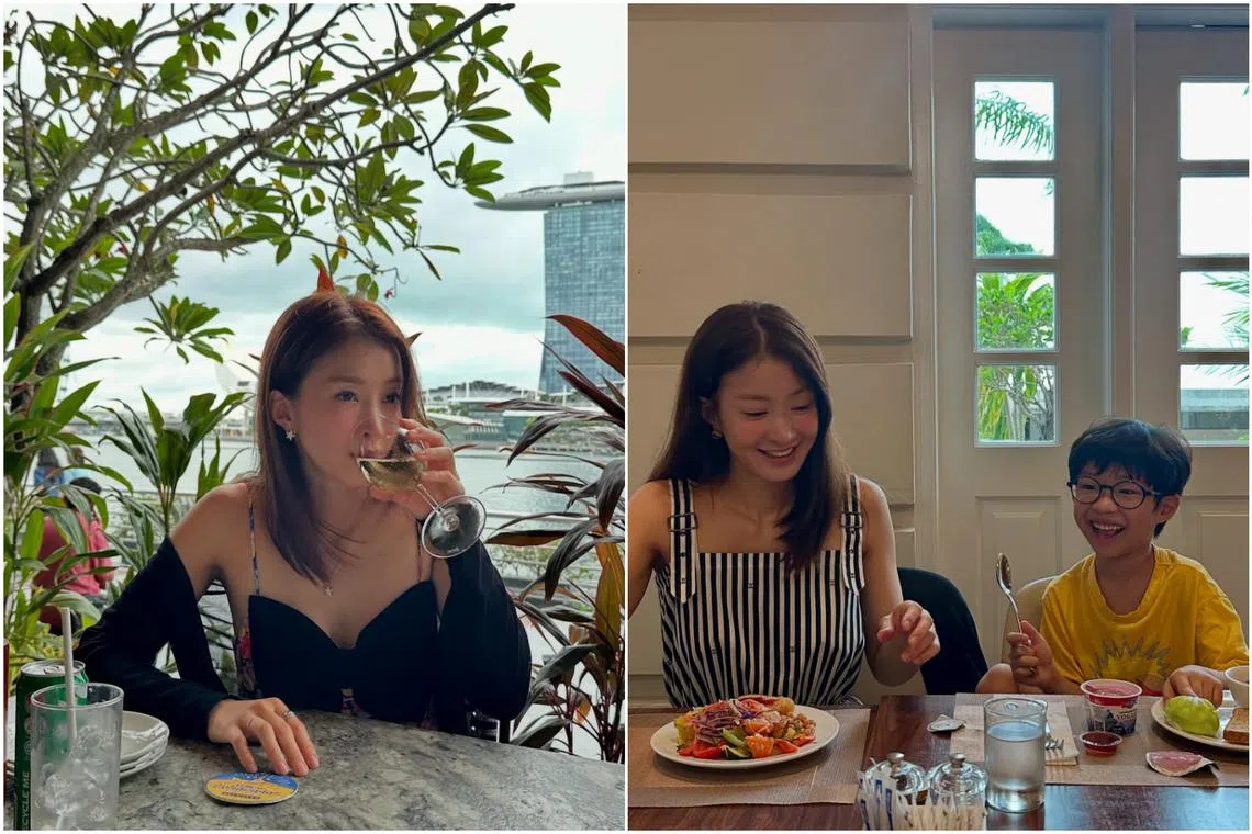 Lee Si-young  has been uploading pictures and clips of her vacation with her six-year-old son over the past week.
