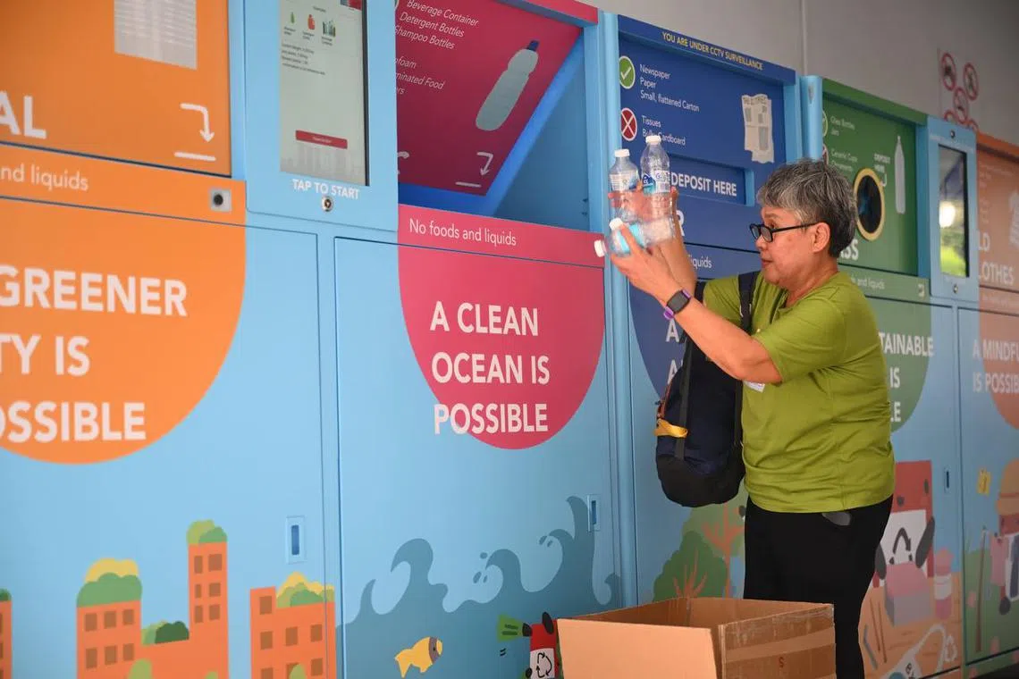 The smart recycling boxes only require users to key in their mobile numbers to unlock hatches to dispose of recyclables according to type.