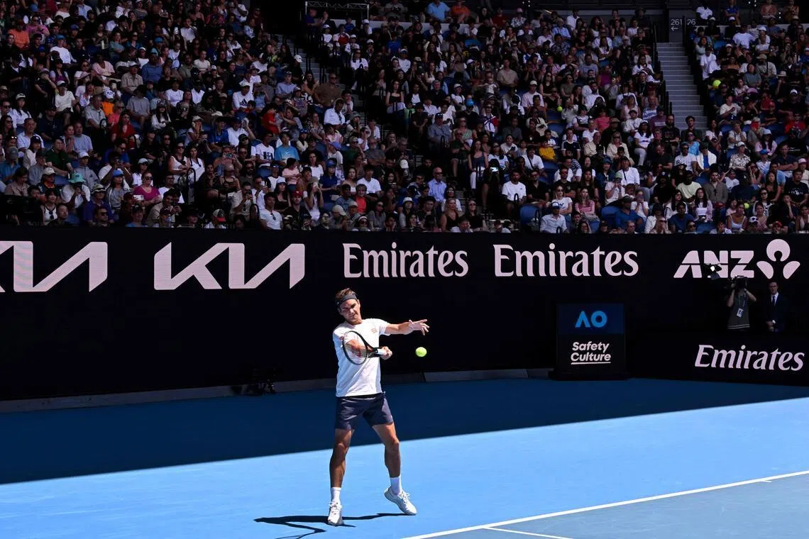 Retired Federer serves up treat for Australian Open fans with first ‘match’ there in 6 years