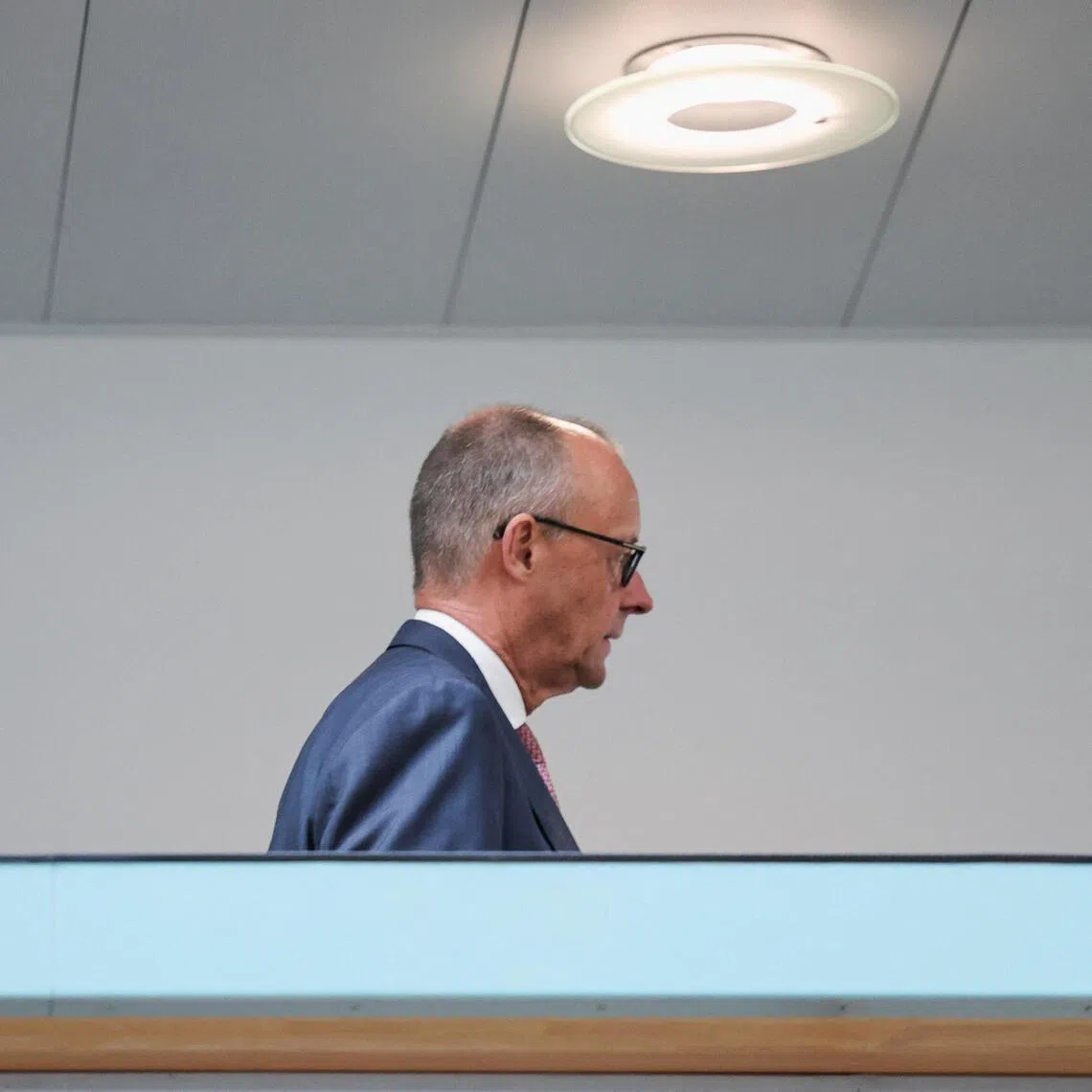German Chancellor and Christian Democratic Union (CDU) party leader, Friedrich Merz arrives for a Christian Democratic Union (CDU) party board meeting, after the state elections, in Berlin, Germany, on Sept 21.