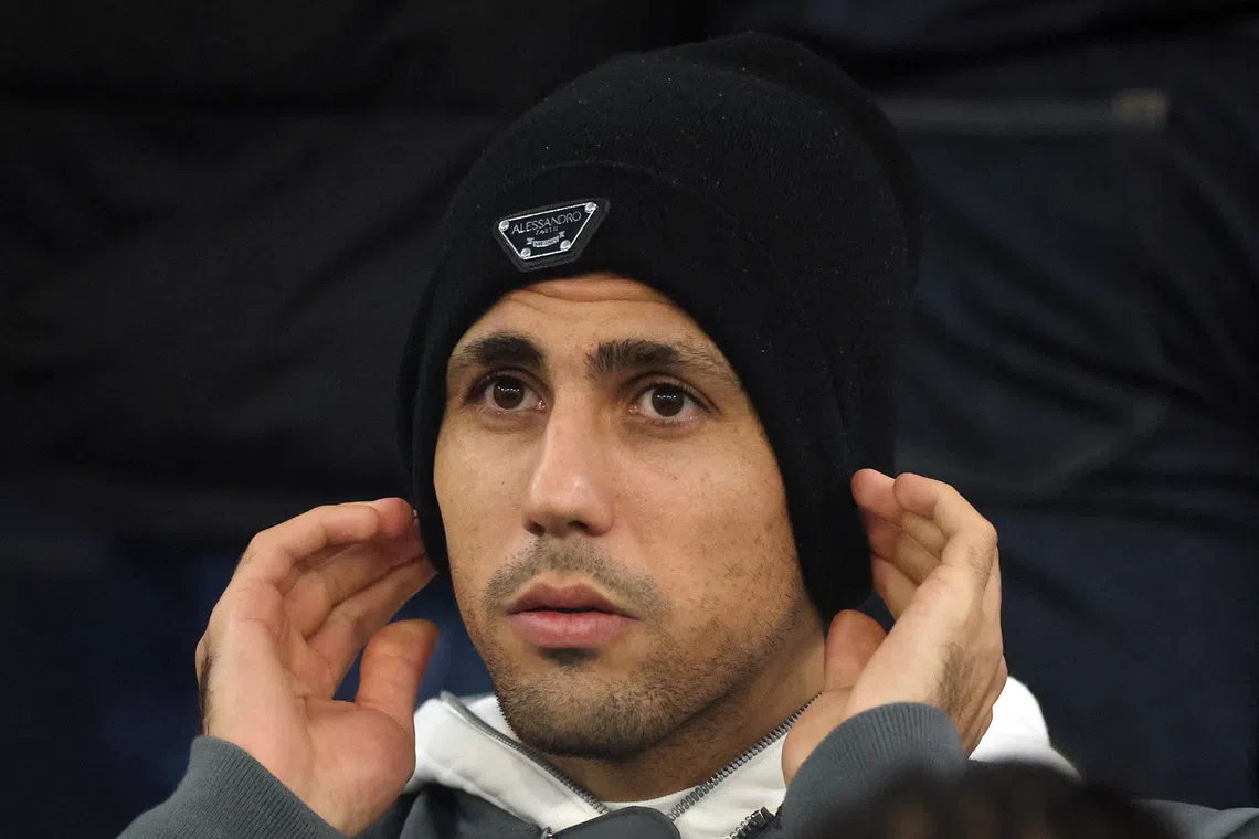 FILE PHOTO: Soccer Football - UEFA Champions League - Manchester City v Borussia Dortmund - Etihad Stadium, Manchester, Britain - November 5, 2025 Manchester City's Rodri REUTERS/Phil Noble/ File Photo