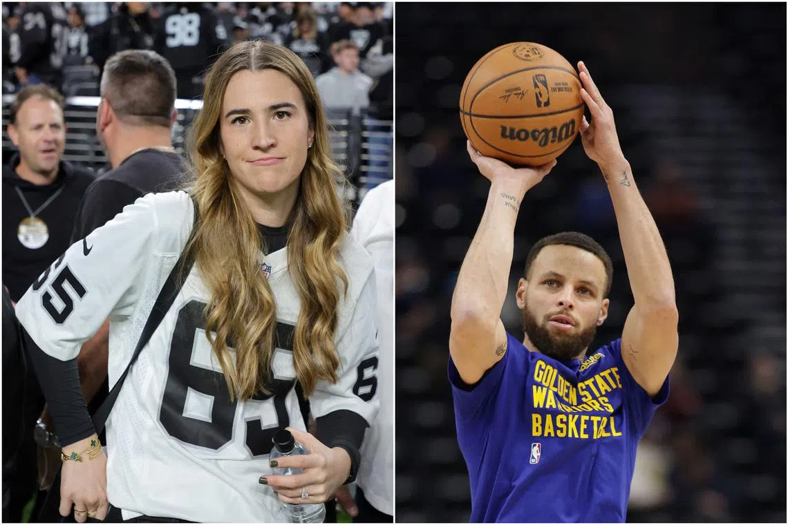 Stephen Curry (right) will face off against Sabrina Ionescu in the first three-point competition between WNBA and NBA stars during All-Star Weekend in Indianapolis.