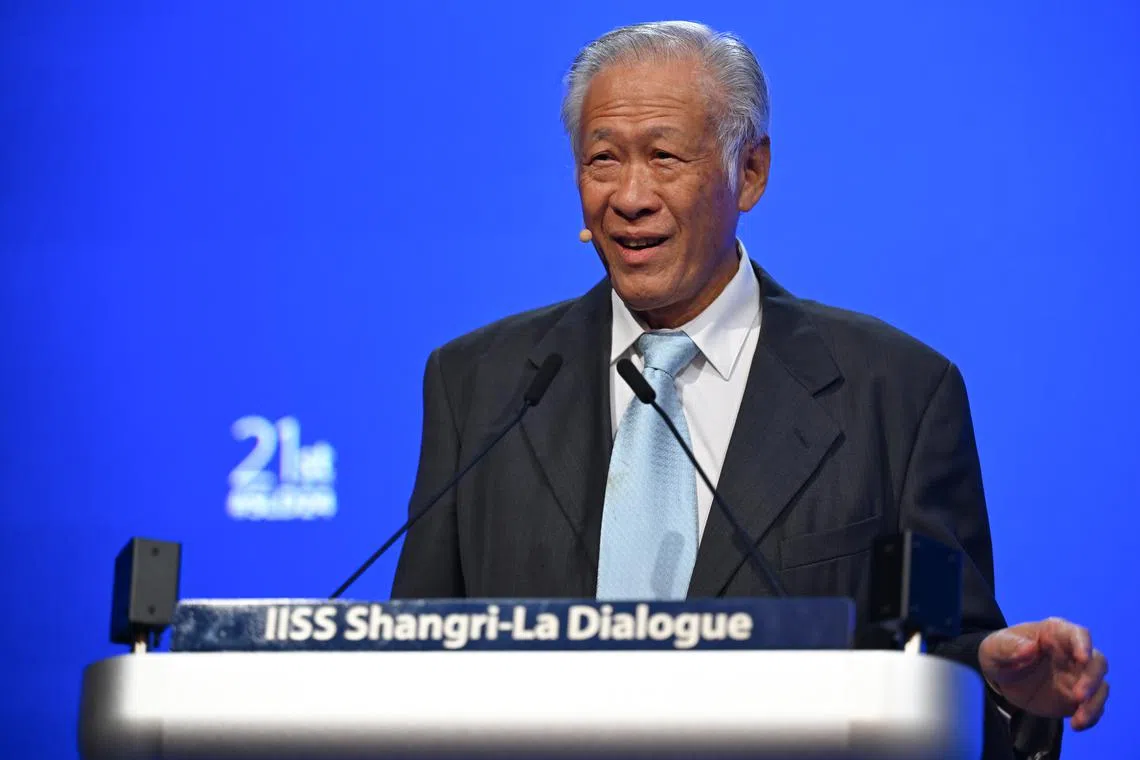 Singapore’s Defence Minister Ng Eng Hen expressed appreciation to the participants for attending the Shangri-La Dialogue on June 2.