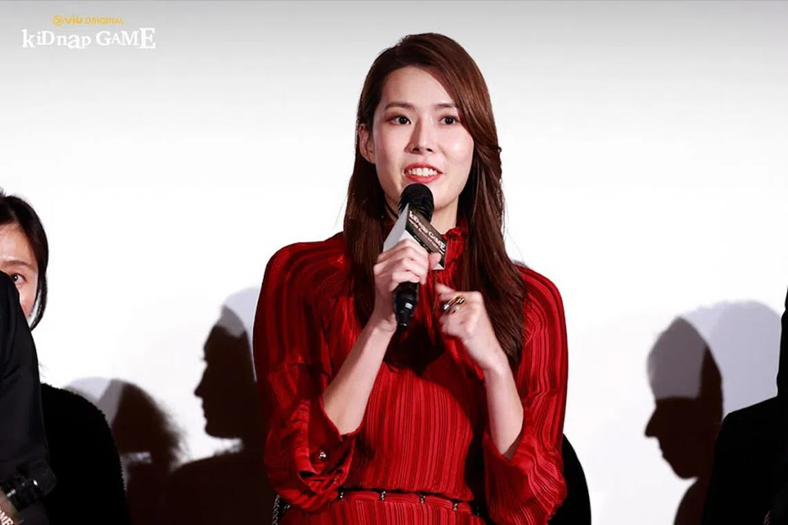 Singaporean actress Carrie Wong during the world premiere of Kidnap Game in Tokyo on Oct 2.