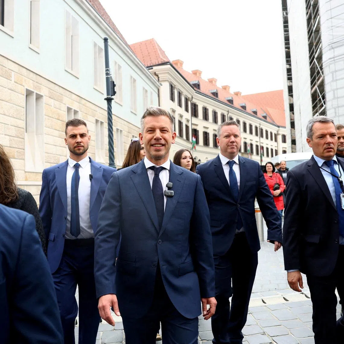 FILE PHOTO: Hungarian Prime Minister Peter Magyar walks as he opens former Prime Minister Viktor Orban's offices to the public in Budapest, Hungary, May 16, 2026. REUTERS/Bernadett Szabo/File Photo