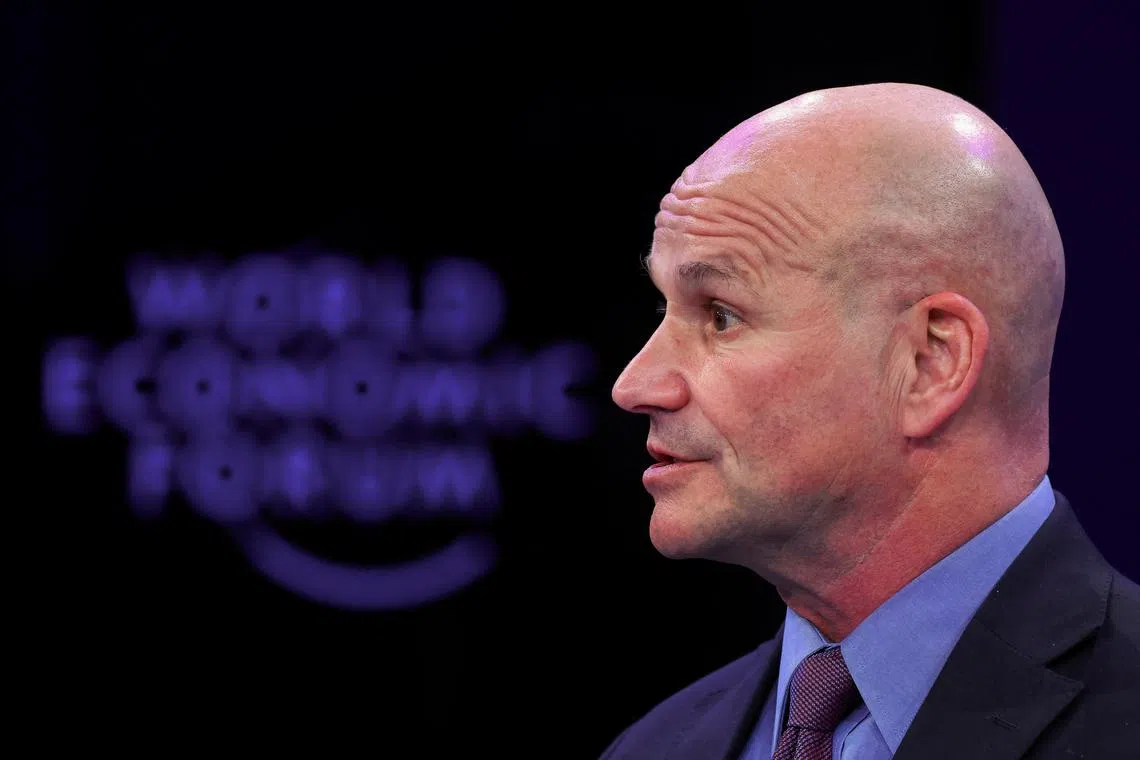 FILE PHOTO: Supreme Allied Commander Europe General Christopher Cavoli speaks during the 55th annual meeting of the World Economic Forum (WEF) in Davos, Switzerland, January 21, 2025. REUTERS/Yves Herman/File Photo