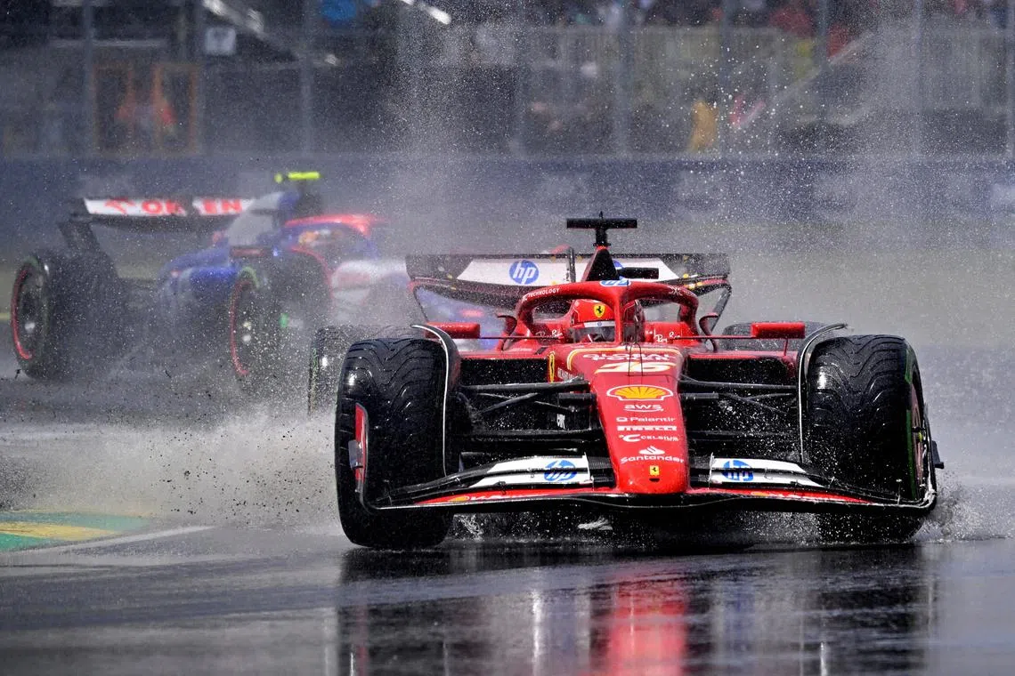 FILE PHOTO: Formula One F1 - Canadian Grand Prix - Circuit Gilles Villeneuve, Montreal, Canada - June 9, 2024 Ferrari's Charles Leclerc in action during the race REUTERS/Jennifer Gauthier/File Photo