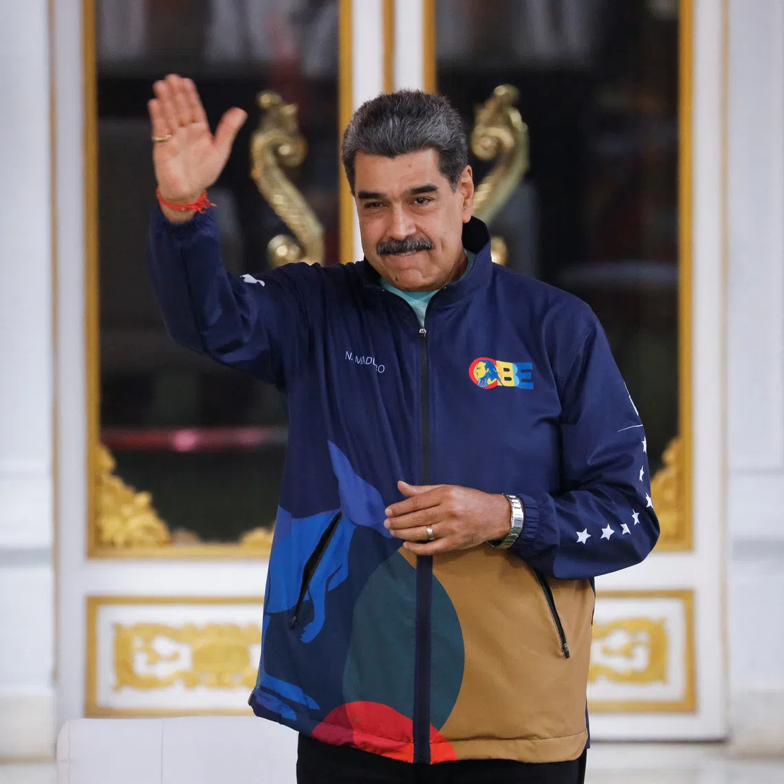 Venezuela's President Nicolas Maduro gestures on the day of a march marking Venezuelan Student Day, in Caracas, Venezuela, November 21, 2025. REUTERS/Leonardo Fernandez Viloria