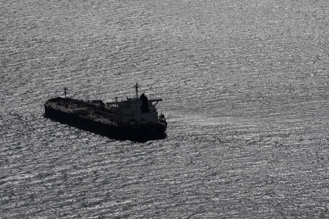 The oil tanker named Boracay, a vessel suspected of belonging to the so-called "shadow fleet" involved in the Russian oil trade.