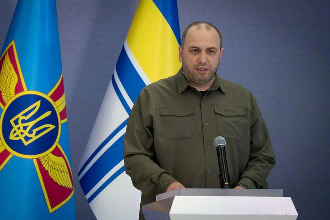 Newly appointed Ukraine's Defence Minister Rustem Umerov addresses commanders of the Armed Forces during a meeting, amid Russia's attack on Ukraine, in Kyiv, Ukraine September 7, 2023. Ukrainian Presidential Press Service/Handout via REUTERS