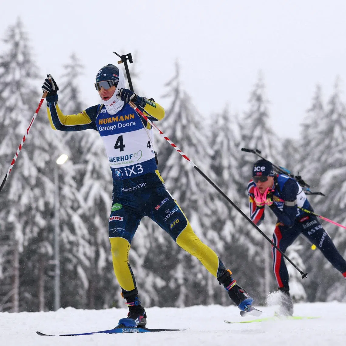 FILE PHOTO: Biathlon - Biathlon World Cup - Oberhof, Germany - January 10, 2026 Sweden's Sebastian Samuelsson in action during the men's 12.5km pursuit REUTERS/Matthew Childs/File Photo