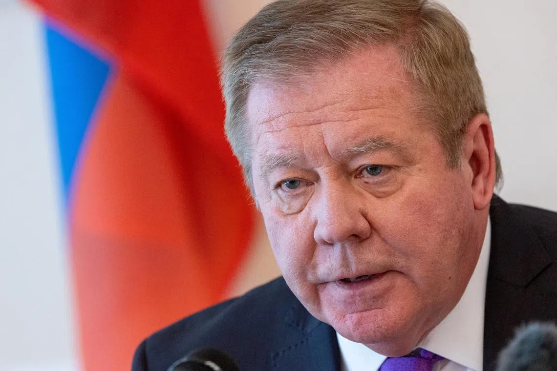 FILE PHOTO: Russian ambassador to the United Nations Gennady Gatilov attends an ACANU briefing in Geneva, Switzerland, March 26, 2024. REUTERS/Denis Balibouse/File Photo