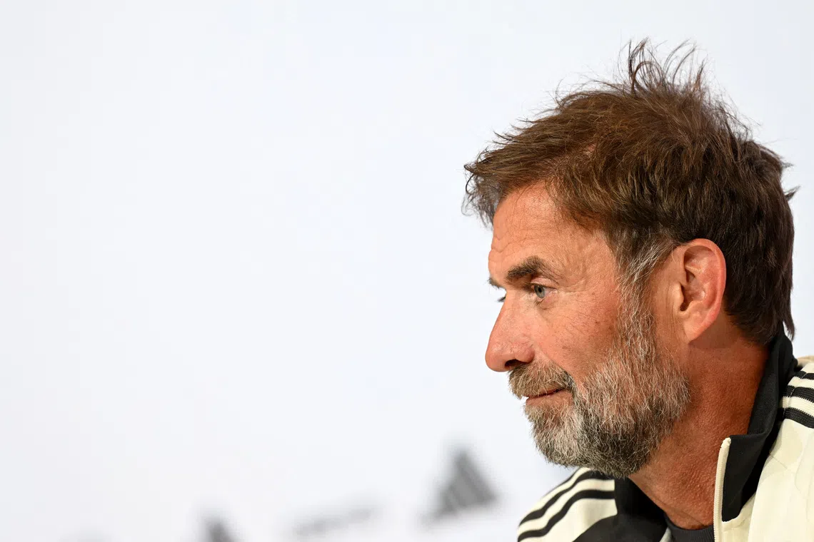 Soccer Football - Nations League - Germany Press Conference - Allianz Arena, Munich, Germany - September 30, 2026 Germany coach Jurgen Klopp during the press conference REUTERS/Angelika Warmuth