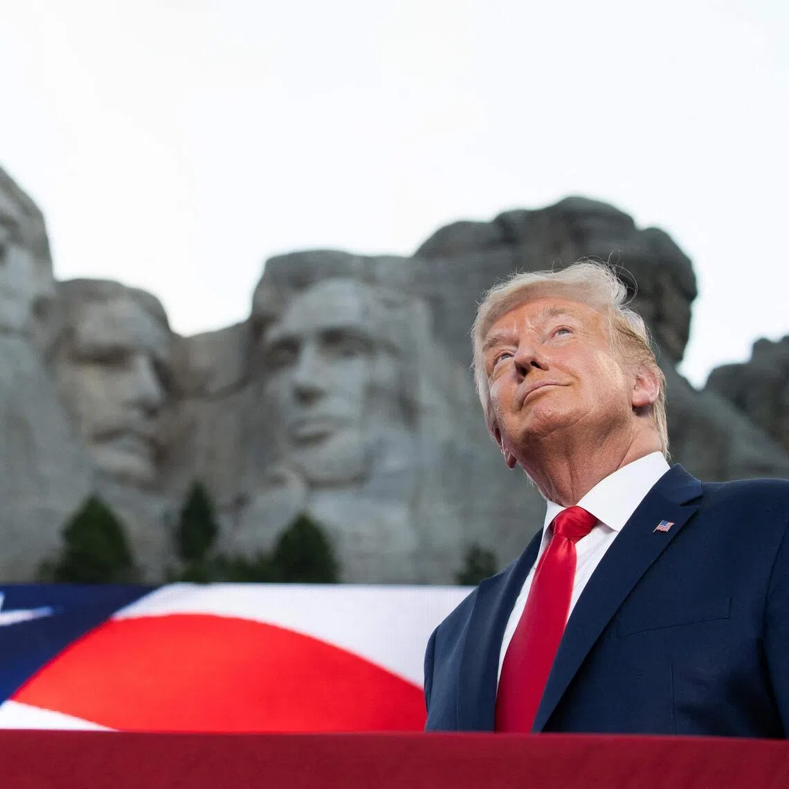 A 2020 photo shows US President Donald Trump arriving for Independence Day events at Mount Rushmore National Memorial, in Keystone, South Dakota.