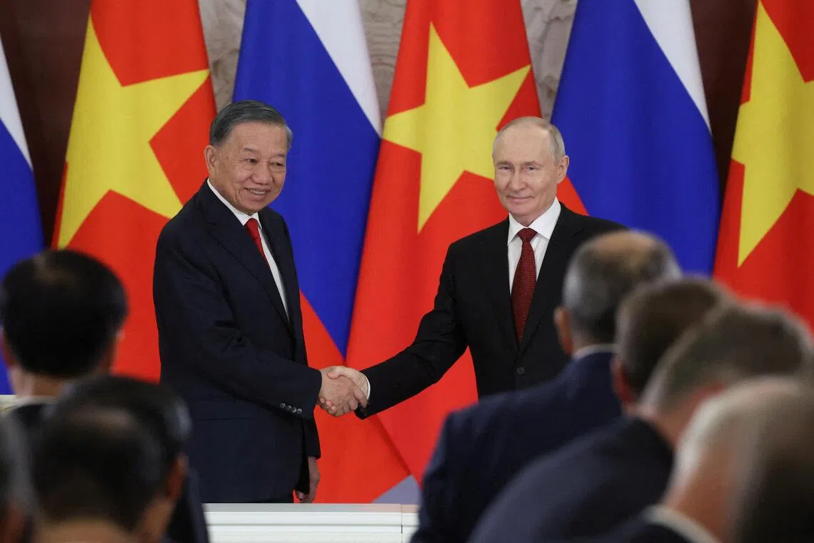 Putin lauds deepening ties with Vietnam leader To Lam at Kremlin talks