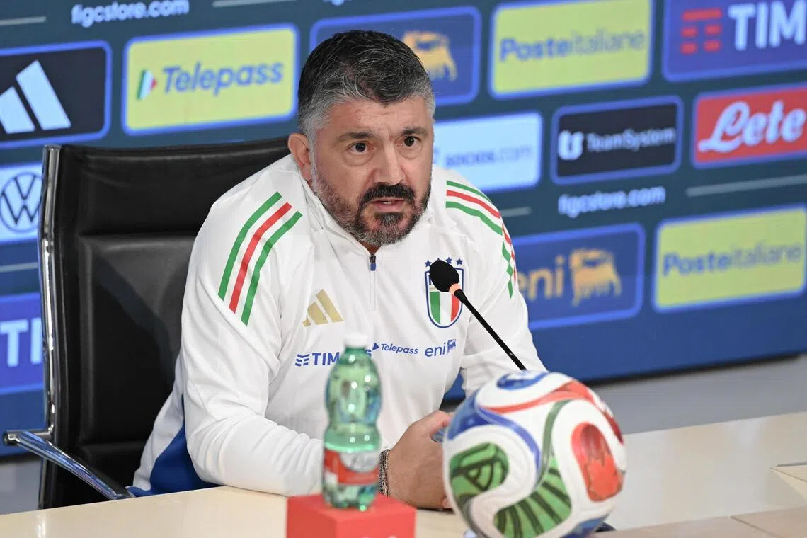 Italy coach Gennaro Gattuso speaks to the media ahead of World Cup qualifying matches against Estonia and Israel.