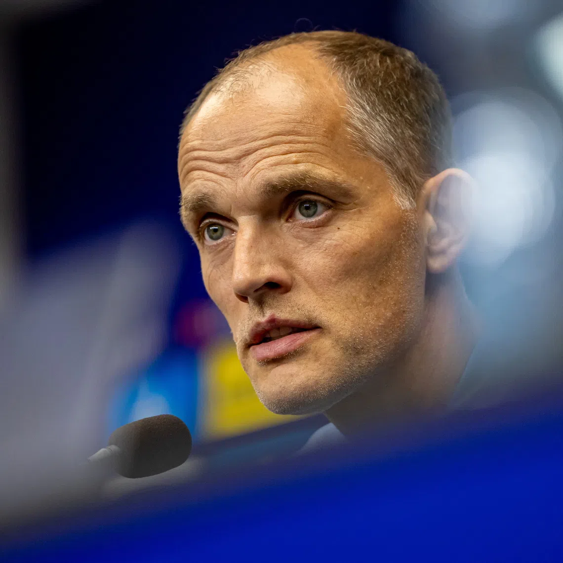 epa13269212 England manager Thomas Tuchel talks to journalists at a press conference in Prague, Czechia, 28 September 2026. England will face Czechia in UEFA Nations League match on 29 September.  EPA/MARTIN DIVISEK