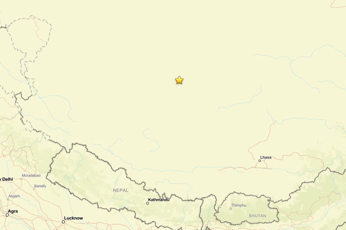 The quake was at a depth of 10km in northern Tibet, the German Research Centre for Geosciences said.