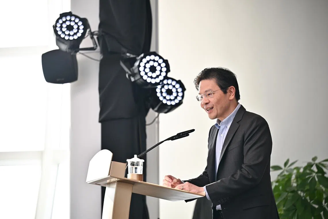 PM Lawrence Wong speaking at the official launch of the second volume of Mr S. Rajaratnam’s biography, The Lion’s Roar, on July 22.