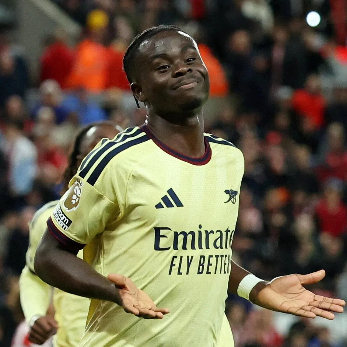 Arsenal’s Bukayo Saka wrapped up the victory deep in stoppage time from the penalty spot.