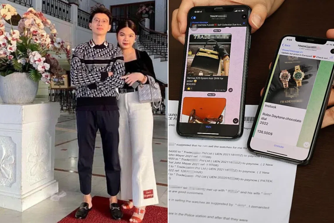 The couple's clients had made advance payments to them for luxury watches or luxury bags, but they allegedly failed to deliver the goods.