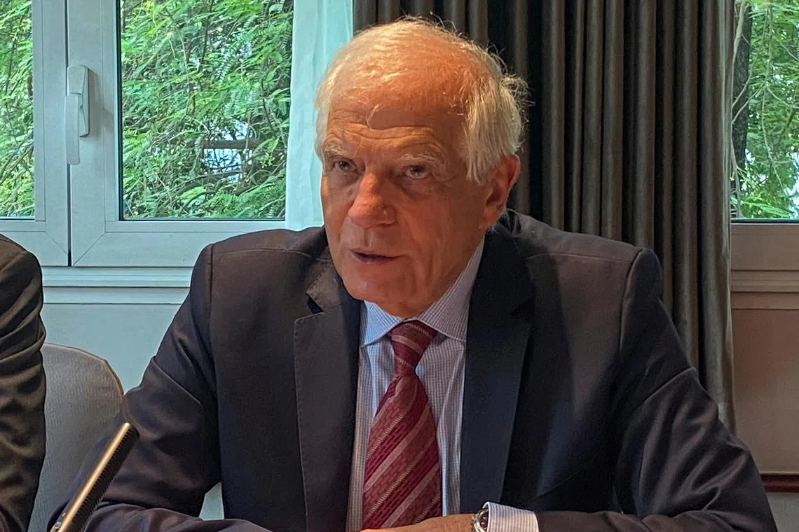 FILE PHOTO: EU High Representative for Foreign Affairs and Security Policy Josep Borrell speaks during a press conference, in Hanoi, Vietnam, July 31, 2024. REUTERS/Francesco Guarascio/File Photo
