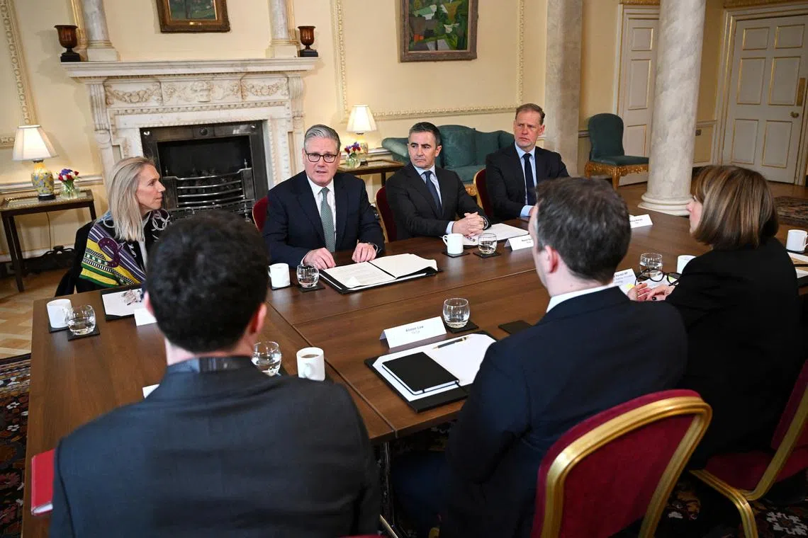 British Prime Minister Keir Starmer hosting social media industry leaders to discuss child safety online in London on April 16.