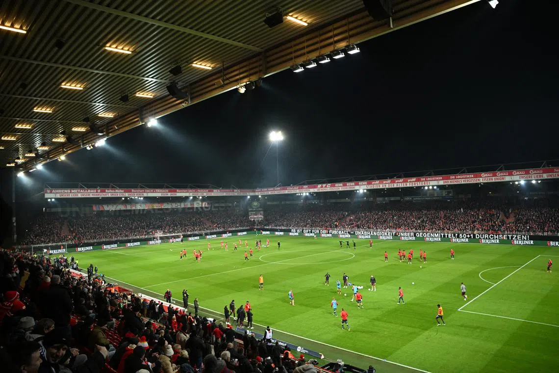 Soccer Football - Bundesliga - 1. FC Union Berlin v RB Leipzig - Stadion An der Alten Forsterei, Berlin, Germany - February 1, 2025 General view inside the stadium before the match REUTERS/Annegret Hilse DFL REGULATIONS PROHIBIT ANY USE OF PHOTOGRAPHS AS IMAGE SEQUENCES AND/OR QUASI-VIDEO.
