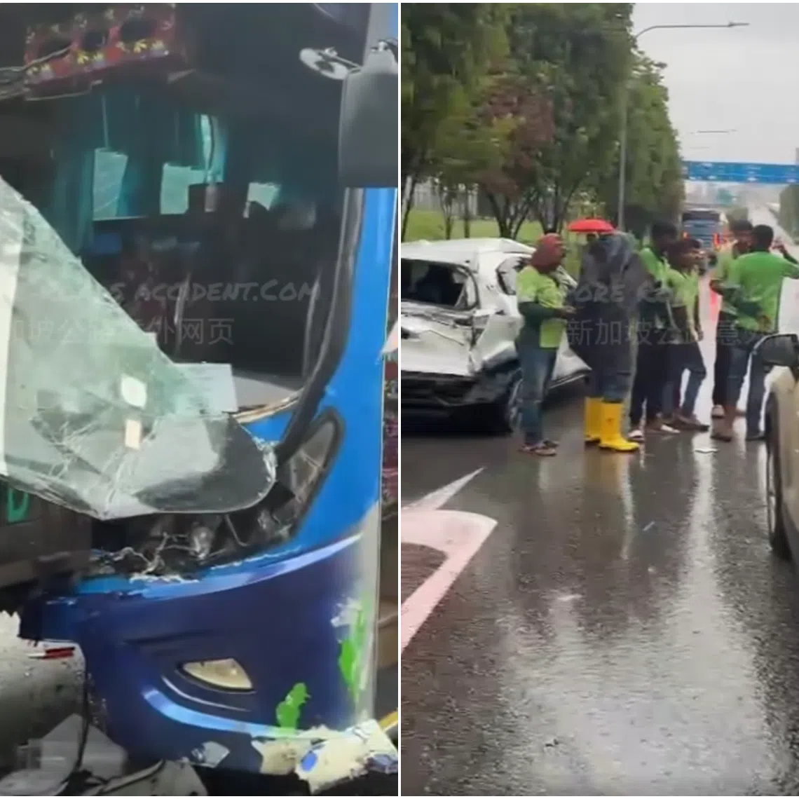 The SCDF said it was alerted to a road traffic accident along the Bukit Timah Expressway, towards Woodlands Checkpoint, before Woodlands Checkpoint viaduct, at about 8am.