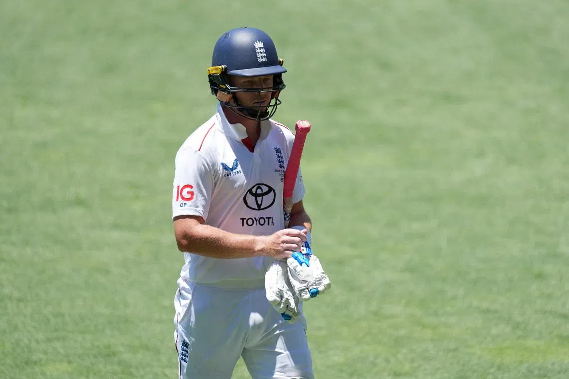 Cricket - The Ashes - Australia v England - Third Test - Adelaide Oval, Adelaide, Australia - December 20, 2025 England's Ollie Pope walks after losing his wicket REUTERS/Asanka Brendon Ratnayake