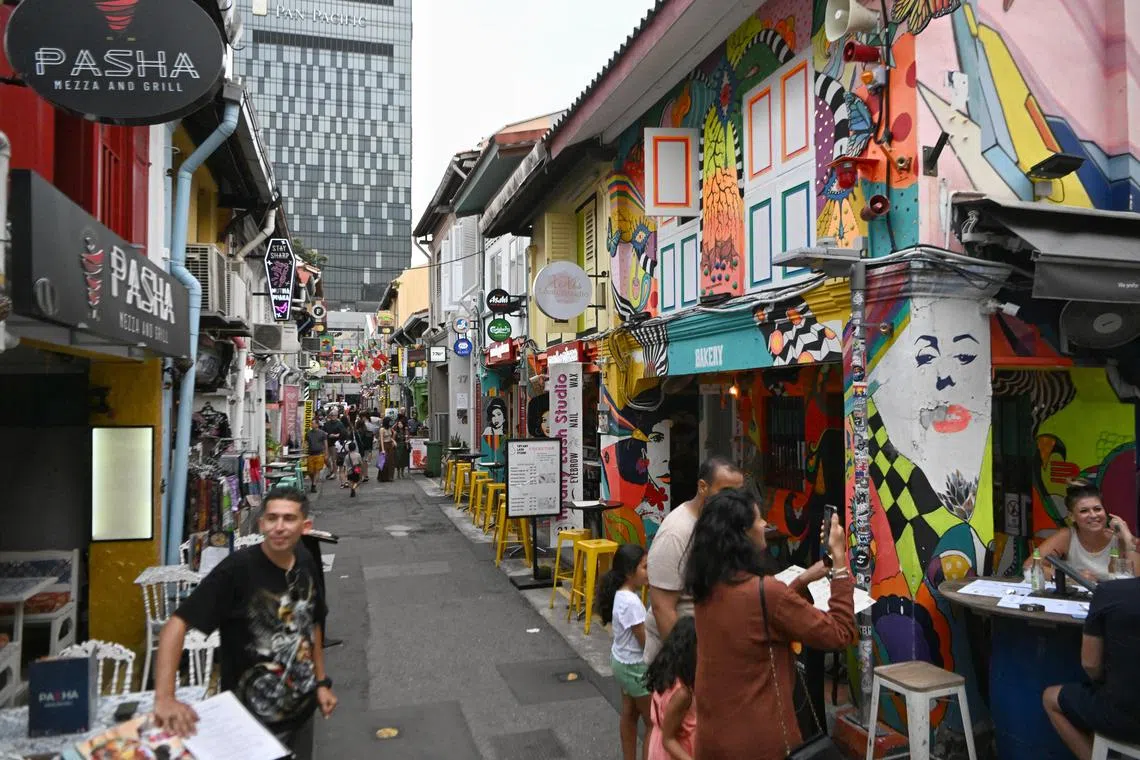 Generic of shophouses on Haji Lane on May 5, 2023.

/Rising interest in shophouses following latest ABSD hike.