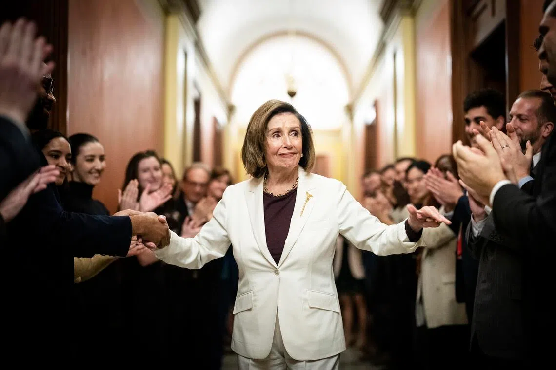 Mrs Nancy Pelosi, the first woman to become speaker of the House, has announced that she will not run for re-election.